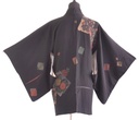 Haori negro con motivos japoneses